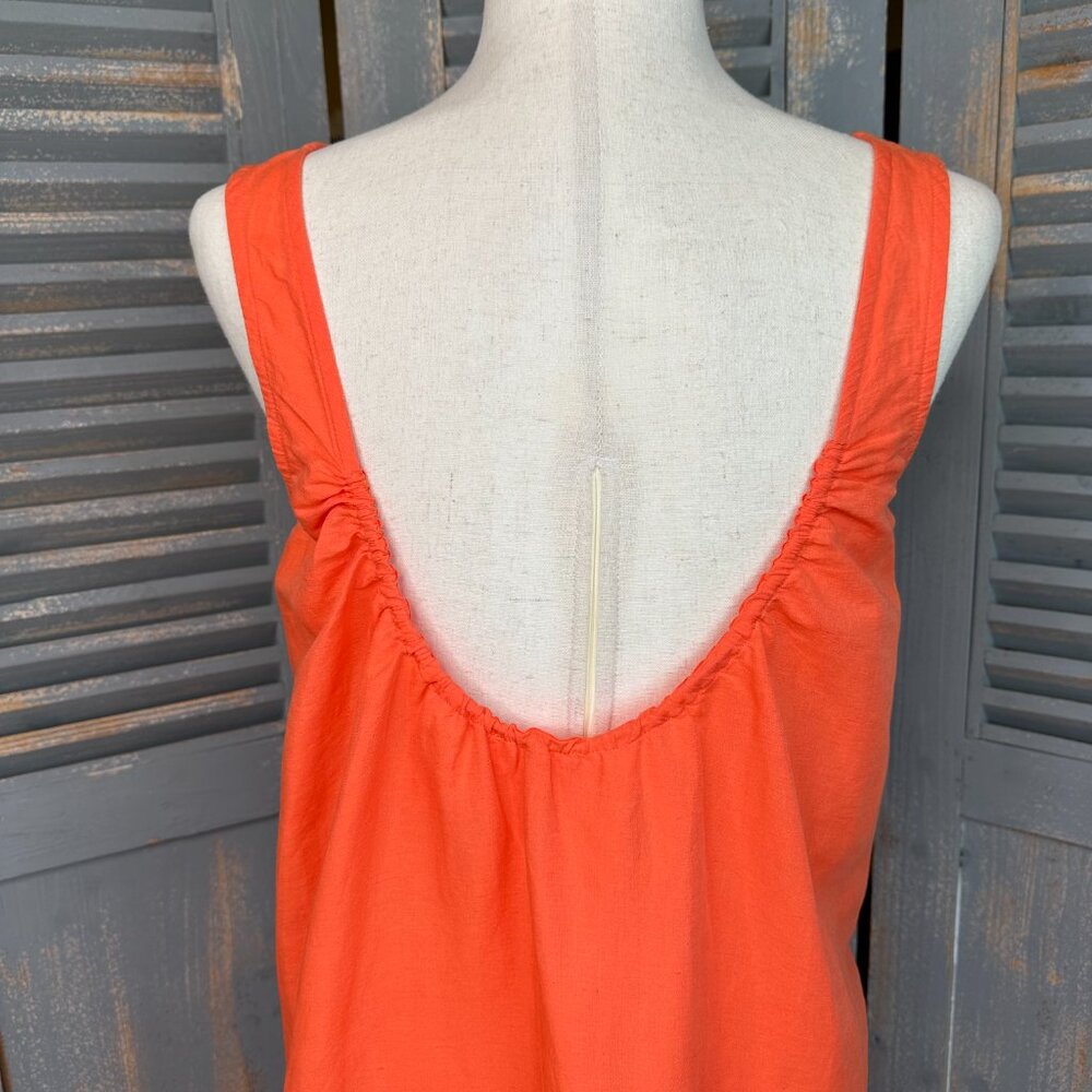 COS Low-Cut Back Linen Midi Dress Orange Sz XS - Picture 11 of 12